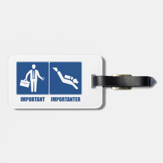 Het werk is belangrijk, Scuba het Duiken is belang Bagagelabel (Achterkant horizontaal)