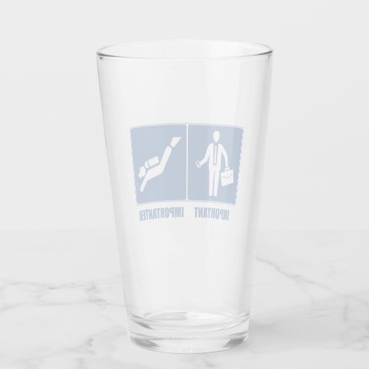 Het werk is belangrijk, Scuba het Duiken is belang Glas (Achterkant)