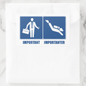 Het werk is belangrijk, Scuba het Duiken is belang Rechthoekige Sticker (Tas)