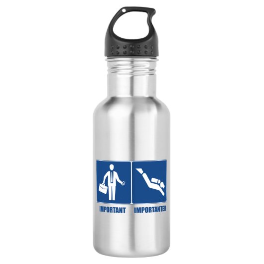 Het werk is belangrijk, Scuba het Duiken is belang Waterfles (Voorkant)