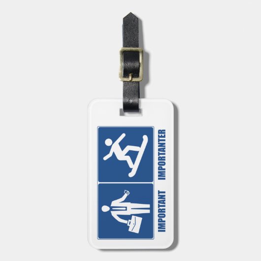 Het werk is belangrijk, Snowboarding is belangrijk Bagagelabel (Voorkant verticaal)