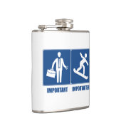 Het werk is belangrijk, Snowboarding is belangrijk Heupfles (Rechts)