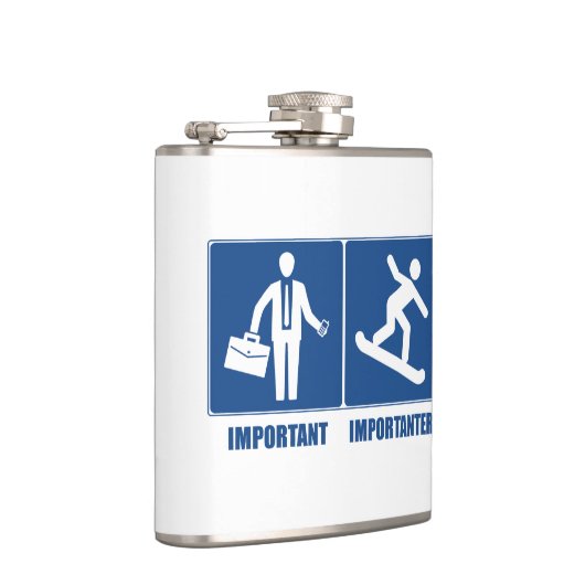 Het werk is belangrijk, Snowboarding is belangrijk Heupfles (Rechts)