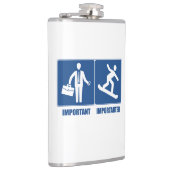 Het werk is belangrijk, Snowboarding is belangrijk Heupfles (Rechts)