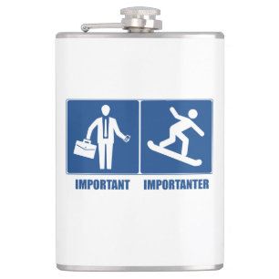 Het werk is belangrijk, Snowboarding is belangrijk Heupfles