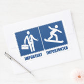 Het werk is belangrijk, Snowboarding is belangrijk Rechthoekige Sticker (Envelop)