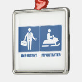 Het werk is belangrijk, Snowmobiing is belangrijk Metalen Ornament (Links)