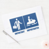Het werk is belangrijk, Snowmobiing is belangrijk Rechthoekige Sticker (Envelop)