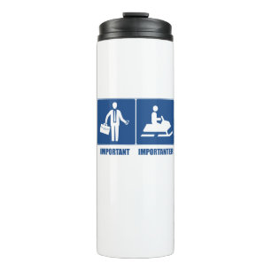 Het werk is belangrijk, Snowmobiing is belangrijk Thermosbeker