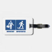 Het werk is belangrijk Snowshoeing is belangrijk Bagagelabel (Achterkant horizontaal)