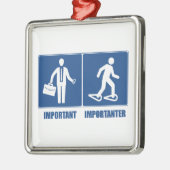 Het werk is belangrijk Snowshoeing is belangrijk Metalen Ornament (Links)