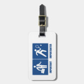 Het werk is belangrijk, tennis is belangrijk bagagelabel (Voorkant verticaal)