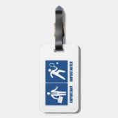 Het werk is belangrijk, tennis is belangrijk bagagelabel (Achterkant verticaal)