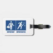 Het werk is belangrijk, tennis is belangrijk bagagelabel (Achterkant horizontaal)