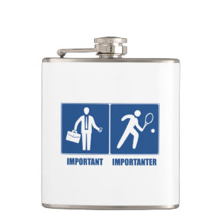 Het werk is belangrijk, tennis is belangrijk heupfles