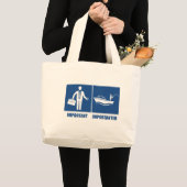 Het werk is belangrijk, Vist belangrijk Grote Tote Bag (Voorkant (product))