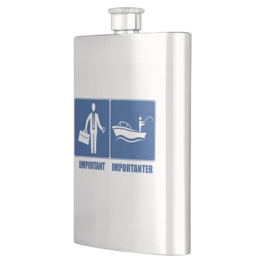 Het werk is belangrijk, Vist belangrijk Heupfles (Links)