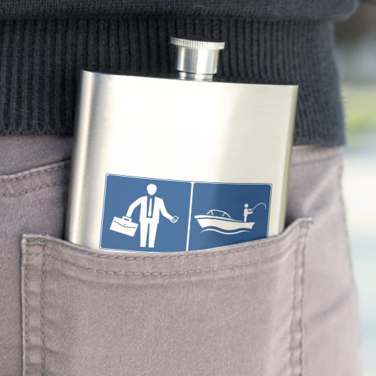 Het werk is belangrijk, Vist belangrijk Heupfles (Voorbeeld)