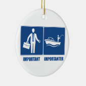 Het werk is belangrijk, Vist belangrijk Keramisch Ornament (Rechts)