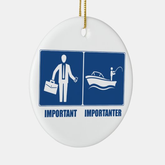 Het werk is belangrijk, Vist belangrijk Keramisch Ornament (Rechts)