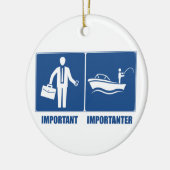 Het werk is belangrijk, Vist belangrijk Keramisch Ornament (Links)