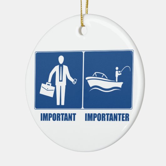 Het werk is belangrijk, Vist belangrijk Keramisch Ornament (Links)