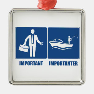 Het werk is belangrijk, Vist belangrijk Metalen Ornament