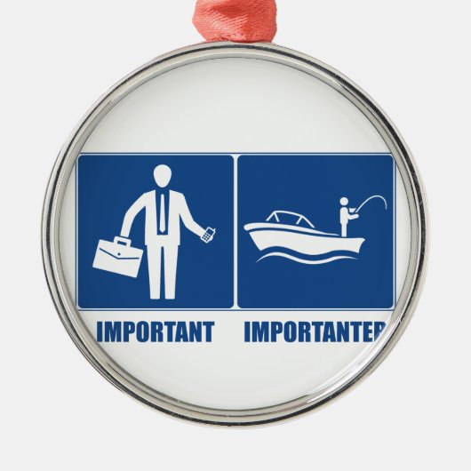 Het werk is belangrijk, Vist belangrijk Metalen Ornament (Voorkant)