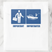 Het werk is belangrijk, Vist belangrijk Rechthoekige Sticker (Tas)