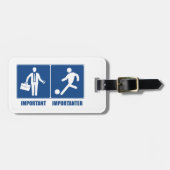 Het werk is belangrijk, voetbal is belangrijk bagagelabel (Voorkant horizontaal)