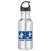 Het werk is belangrijk, voetbal is belangrijk waterfles  (Voorkant)