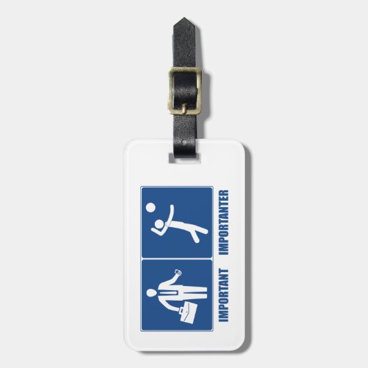 Het werk is belangrijk volleybal is belangrijk bagagelabel (Voorkant verticaal)