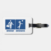 Het werk is belangrijk volleybal is belangrijk bagagelabel (Achterkant horizontaal)