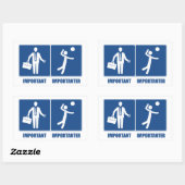 Het werk is belangrijk volleybal is belangrijk rechthoekige sticker (Vel)