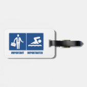 Het werk is belangrijk, zwemmen is belangrijk bagagelabel (Achterkant horizontaal)