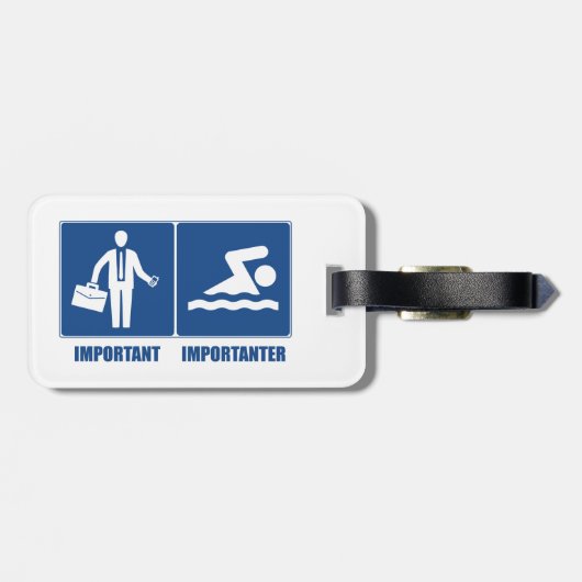 Het werk is belangrijk, zwemmen is belangrijk bagagelabel (Achterkant horizontaal)