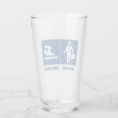 Het werk is belangrijk, zwemmen is belangrijk glas (Achterkant)