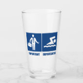 Het werk is belangrijk, zwemmen is belangrijk glas (Voorkant)