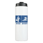 Het werk is belangrijk, zwemmen is belangrijk thermosbeker (Voorkant)