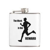 Het werk is de beloning-loper heupfles (Voorkant)