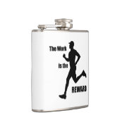 Het werk is de beloning-loper heupfles (Rechts)