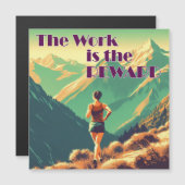 Het Werk Is De Beloning Vrouwelijke Hardloper Berg (Voorkant / Achterkant)