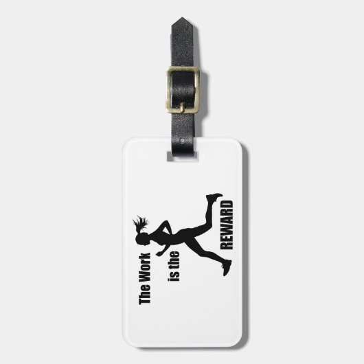 Het werk is de beloningsvrouw loper bagagelabel (Voorkant verticaal)