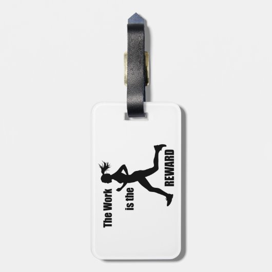 Het werk is de beloningsvrouw loper bagagelabel (Achterkant verticaal)