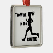 Het werk is de beloningsvrouw loper metalen ornament (Rechts)