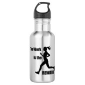 Het werk is de beloningsvrouw loper waterfles  (Voorkant)