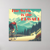 Het werk is de Reward Cyclist Mountains Canvas Afdruk (Voorkant)