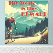 Het werk is de Reward Cyclist Mountains Canvas Afdruk (Insitu (Houten vloer))