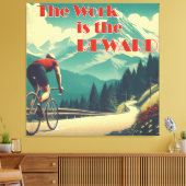 Het werk is de Reward Cyclist Mountains Canvas Afdruk (Insitu (Woonkamer))
