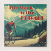 Het werk is de Reward Cyclist Mountains Legpuzzel (Verticaal)